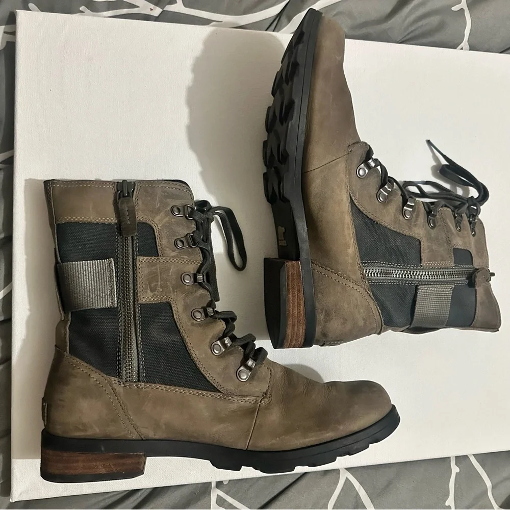 Sorel Women's Emelie Conquest Boot Light & Heavy Rain Waterproof Quarry Sz 10 - Picture 4 of 13